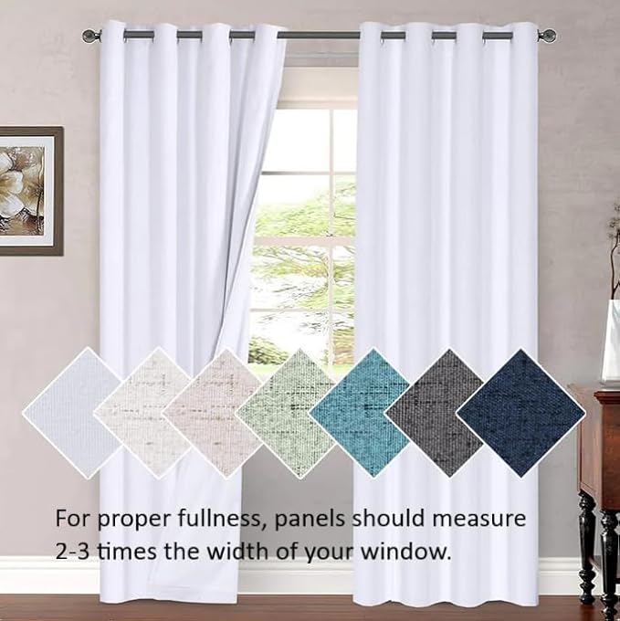 H.VERSAILTEX Blackout Patio Curtains 100 x 84 Inches for Sliding Door Extral Wide Blackout Curtain Panels Thermal Insulated Room Divider - Grommet Top, 7' Tall by 8.5' Wide - Ivory/Cream