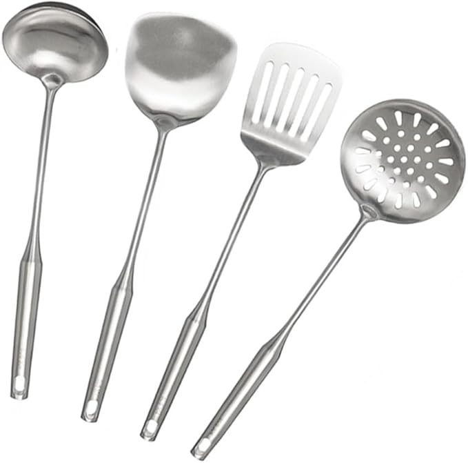 304 Stainless Steel Kitchen Utensils Set 4 Pcs Cooking Utensil, Spatula, Soup spoon, Leaking shovel, Kitchen Tools Set (4 Pieces Set)