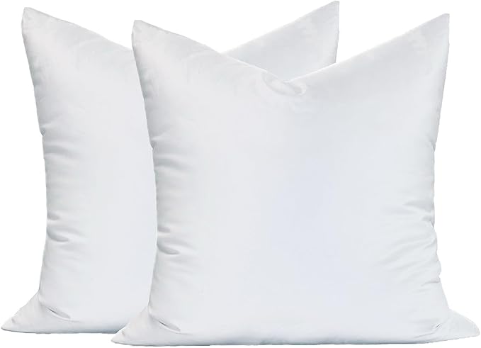 MoonRest® Synthetic Down Alternative 21x21 Square Pillow Insert Form, for Decorative Throw Pillow, Sofa, Cushions, Body and Bed - Pack of 2- Size 21” X 21”