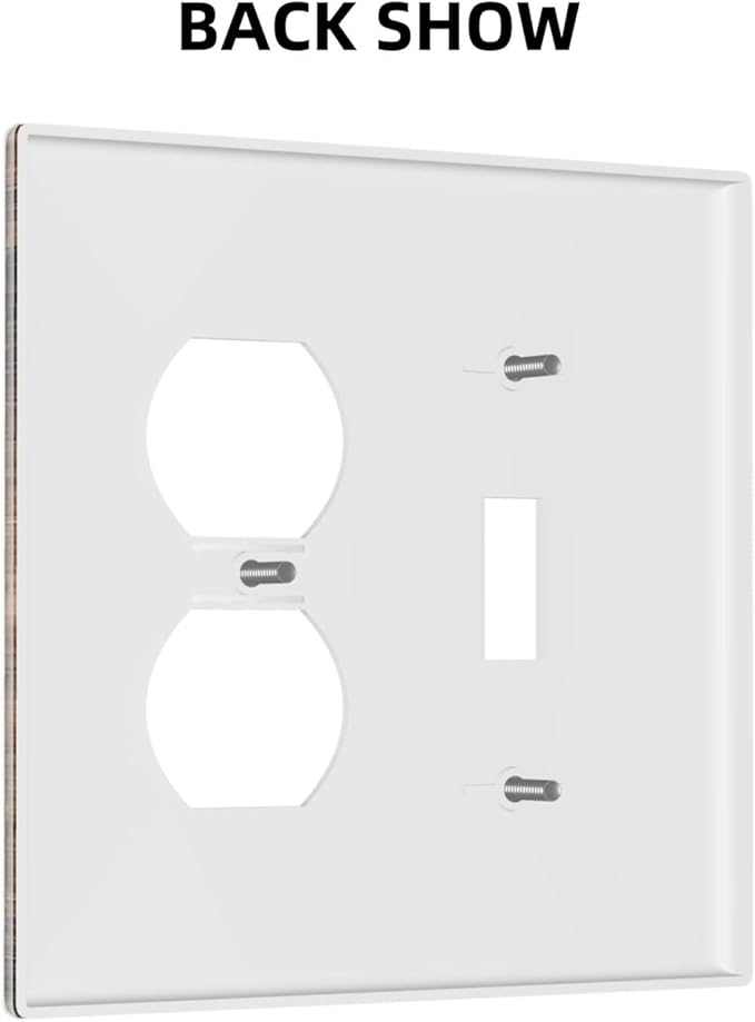 Rustic Brown Wood Natural Wooden Wallplates 1 Toggle 1 Duplex Electrical GFCI Faceplate Decorative Light Switch Covers Switch Plate for Bedroom Home Decor