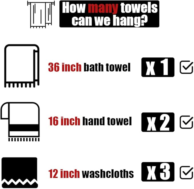 JQK Bath Towel Bar, 39 Inch 304 Stainless Steel Thicken 1mm Single Towel Rack for Bathroom, Towel Holder Brushed Finished Wall Mount, Useable Length 36 Inch, TB110L36-BN