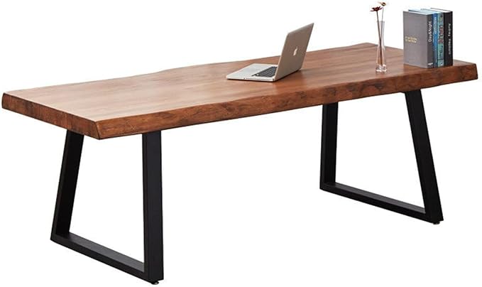 Pine Computer Desk, Modern Solid Wood Home Office Desk, Long Rural Farmhouse Pine Dining Table, Administrative Workstation Computer Desk, Suitable for Living Room and Dining Room (47inch)