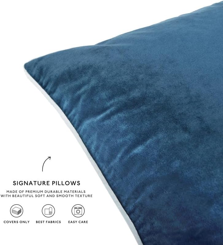 MONDAY MOOSE Decorative Throw Pillow Covers Cushion Cases, Set of 4 Soft Velvet Modern Double-Sided Designs, Mix and Match for Home Decor, Pillow Inserts Not Included (16x16 inch, Pink/Blue)