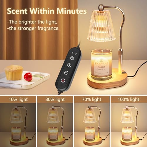 Mothers Day Gifts,Candle Warmer Lamp with Timer Dimmer Adjustable Height,Vintage Home Decor for Scented Jar