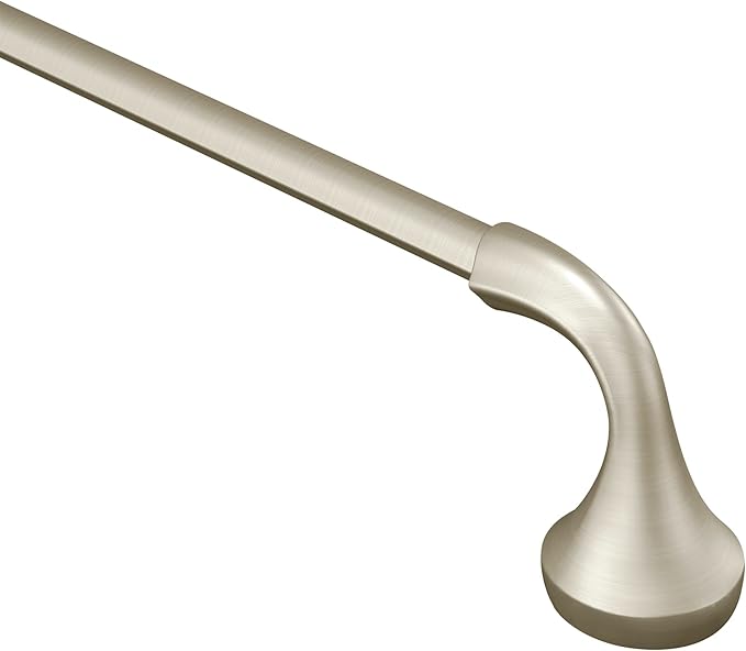 Moen YB2824BN Eva Collection Transitional 24-Inch Bathroom Single Towel Bar, Brushed Nickel