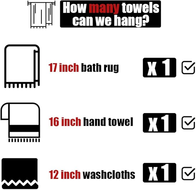 JQK Champagne Bronze Towel Bar, 19 Inch 304 Stainless Steel Thicken 0.8mm Towel Rack Bathroom, Towel Holder Wall Mount, Useable Length 16 Inch, TB110L16-CB