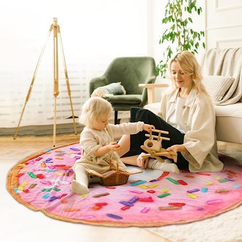 Vessia Pink Donuts Printed Throw Blanket, Realistic Funny Food Blanket for Adults and Kids, 300GSM Soft Giant Donuts Throw for Couch, Sofa, Bed, Fun Decor for All Seasons, 71 inches