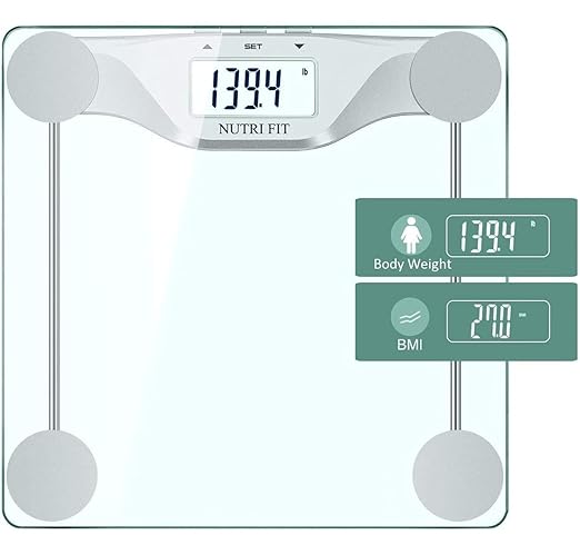 NUTRI FIT Digital Body Weight Bathroom Scale BMI, Accurate Weight Measurements Scale,Large Backlight Display and Step-On Technology,400 Pounds