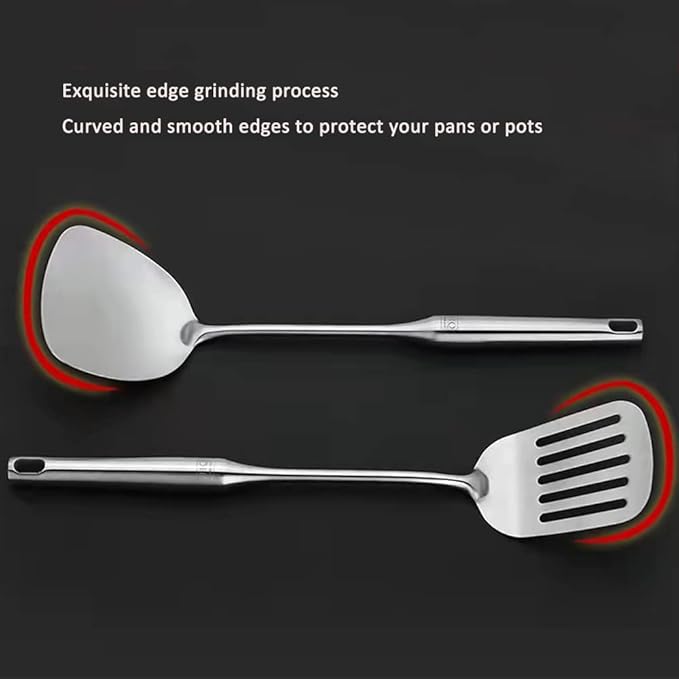 304 Stainless Steel Kitchen Utensils Set 4 Pcs Cooking Utensil, Spatula, Soup spoon, Leaking shovel, Kitchen Tools Set (4 Pieces Set)