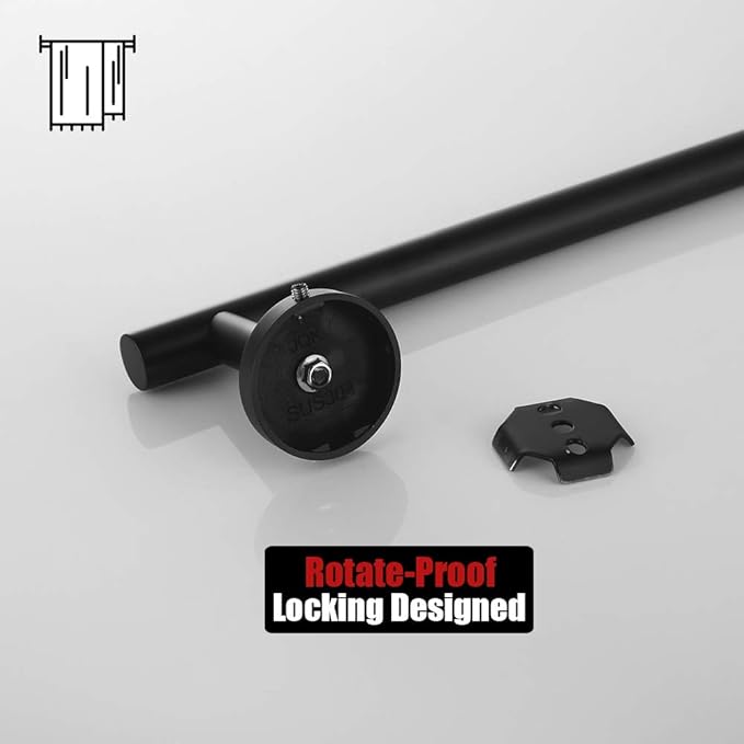 JQK Black Towel Bar, 27 Inch 304 Stainless Steel Thicken 0.8mm Towel Rack Bathroom, Towel Holder Matte Black Wall Mount, Useable Length 24 Inch, TB110L24-PB