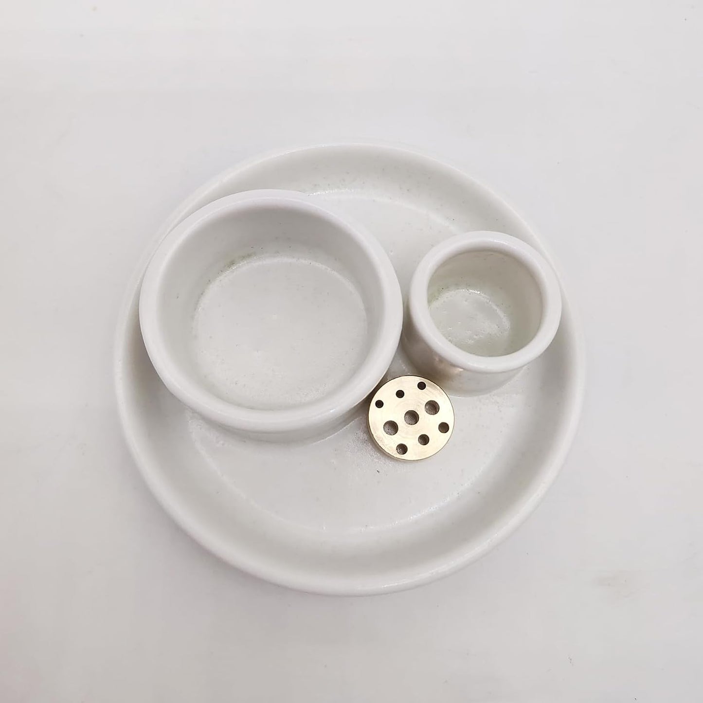 4 in 1 Incense Holder, Palo Santo Stick Holder,Sage Holder for Burning- 4.25" Sage Incense Holder for Meditation Room Home Decor (White Speckles)