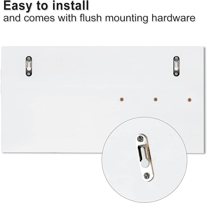 Mail Organizer for Wall Mount – Key Holder with Shelf Includes Letter Holder and Hooks for Coats, Dog Leashes – Rustic Wood with Flush Mounting Hardware (16.5” x 8.7” x 3.5”)