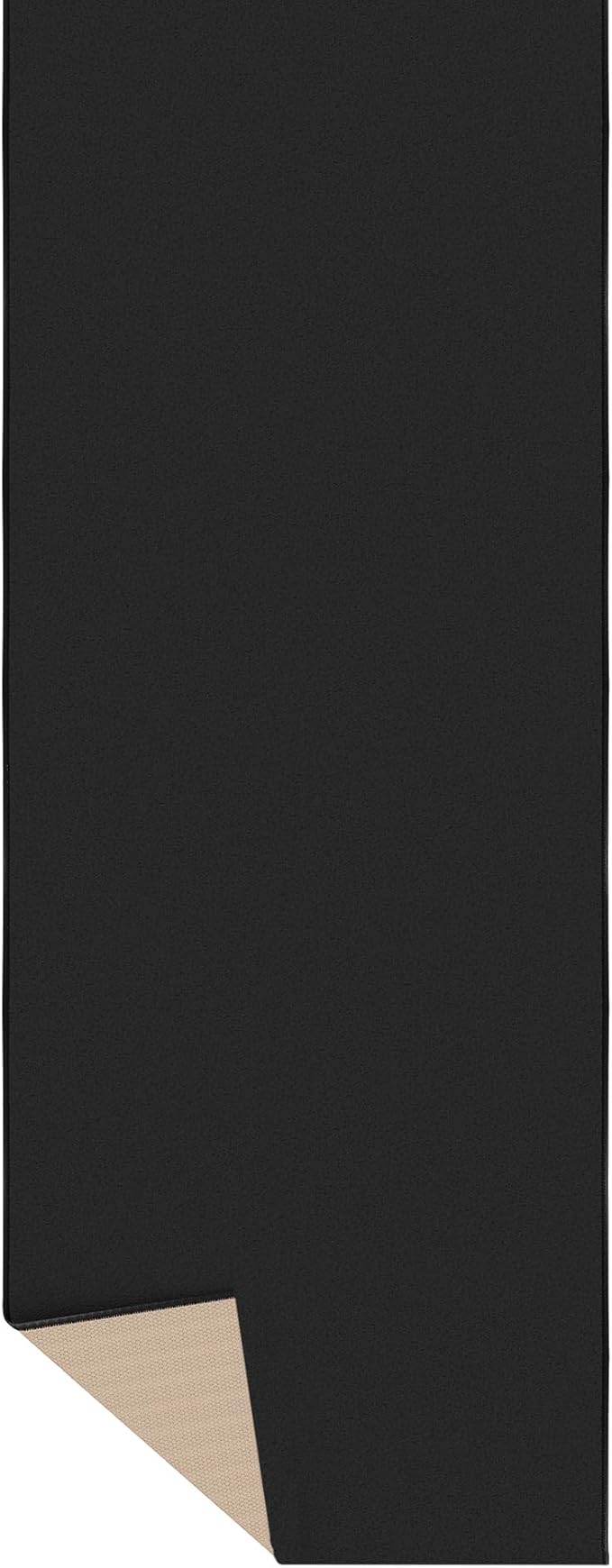 Ottomanson 2x2 Non Slip Area Rug for Bathroom - Rubber Backed Entryway Rug for Front Door - Solid Modern Kitchen Rug for Bedroom or Living Room, Black, 2' x 2'