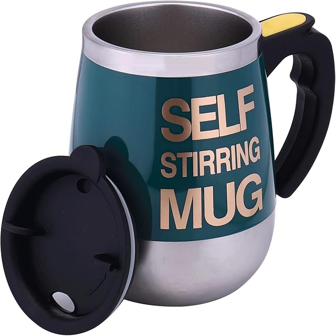 Self Stirring Mug Auto Self Mixing Stainless Steel Cup for Coffee/Tea/Hot Chocolate/Milk Mug for Office/Kitchen/Travel/Home -450ml/15oz The best gift(Emerald Green)…