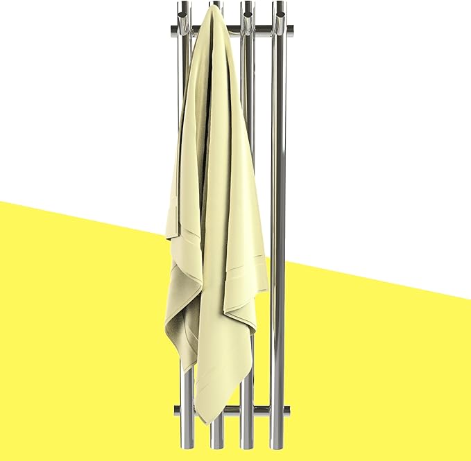 Heated Towel Rack, Towel Warmer with Timer, Wall Mounted hot Towel Warmer Rack for Bathroom, Hardwired or Plug-in Models Vertical Towel Heater Chrome