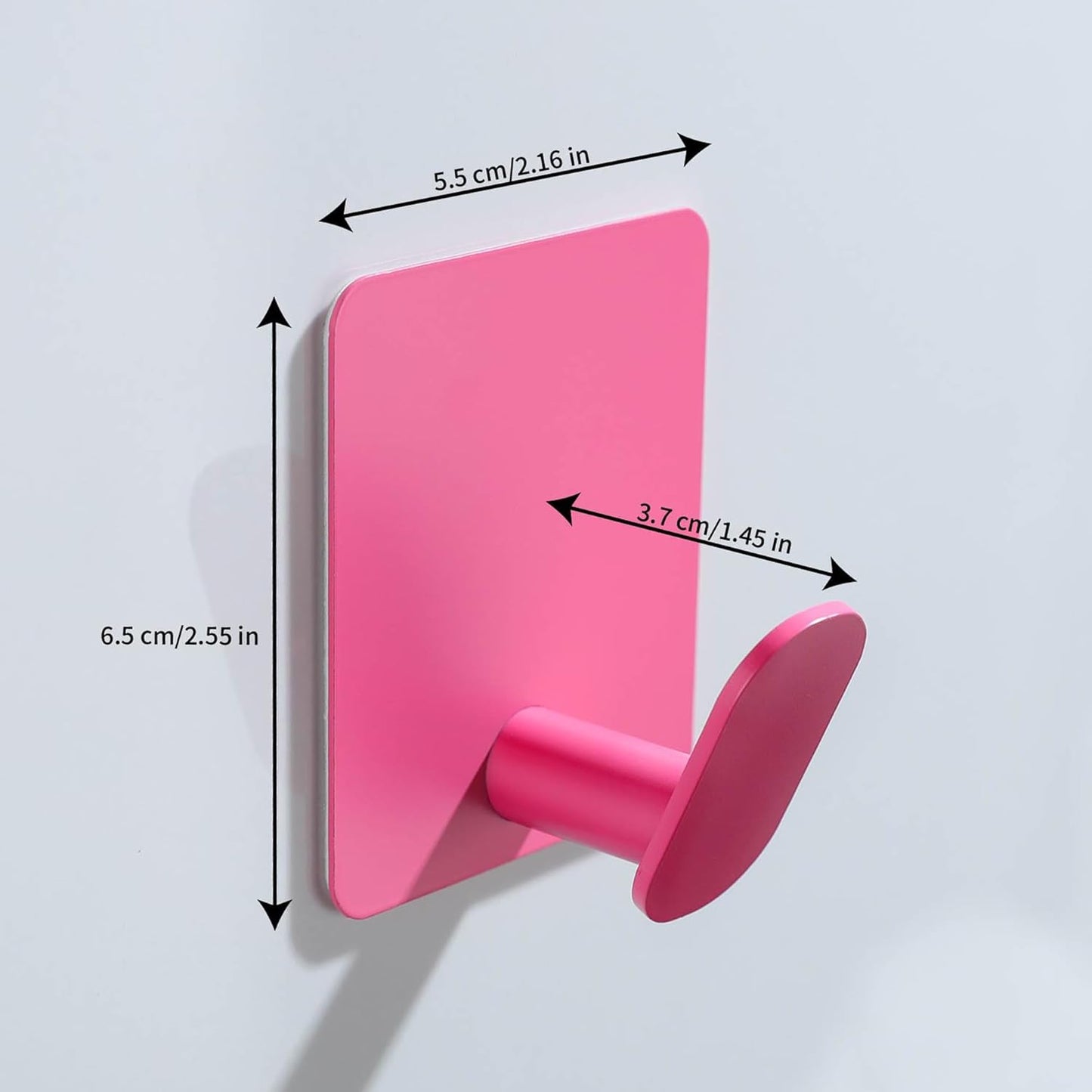 DELITON 4 Pack Hooks for Wall - Cute Kids Wall Hook Adhesive Coat Robe Towel Hooks for Bathrooms Kitchen Heavy Duty Stainless Steel, Pink