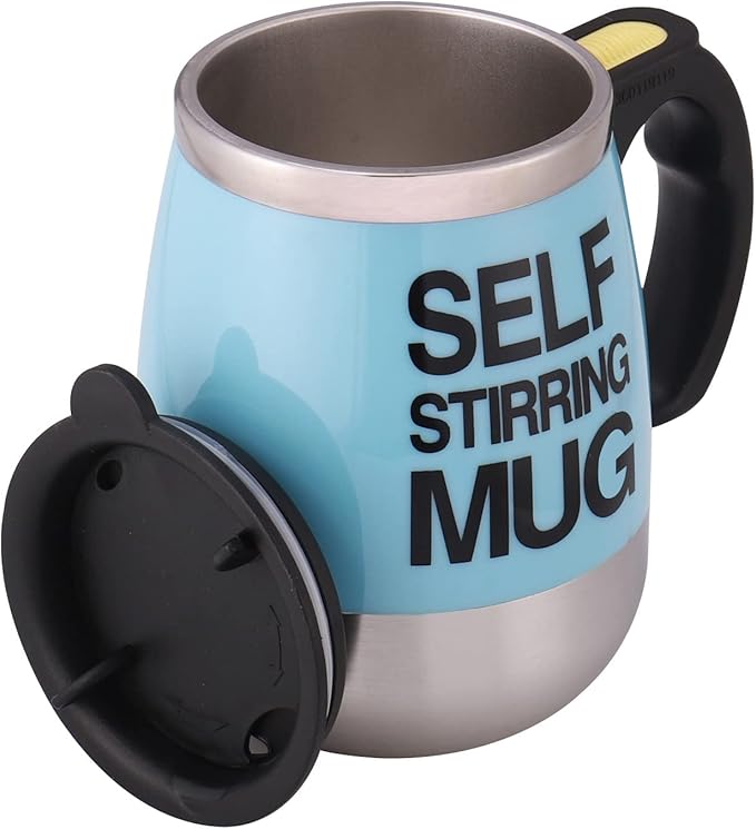 Self Stirring Mug Auto Self Mixing Stainless Steel Cup for Coffee/Tea/Hot Chocolate/Milk Mug for Office/Kitchen/Travel/Home -450ml/15oz The best gift(blue)