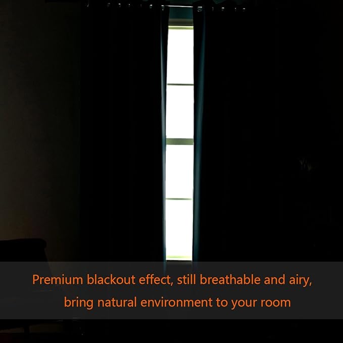 H.VERSAILTEX Blackout Patio Curtains 100 x 84 Inches for Sliding Door Extral Wide Blackout Curtain Panels Thermal Insulated Room Divider - Grommet Top, 7' Tall by 8.5' Wide - Dove Gray