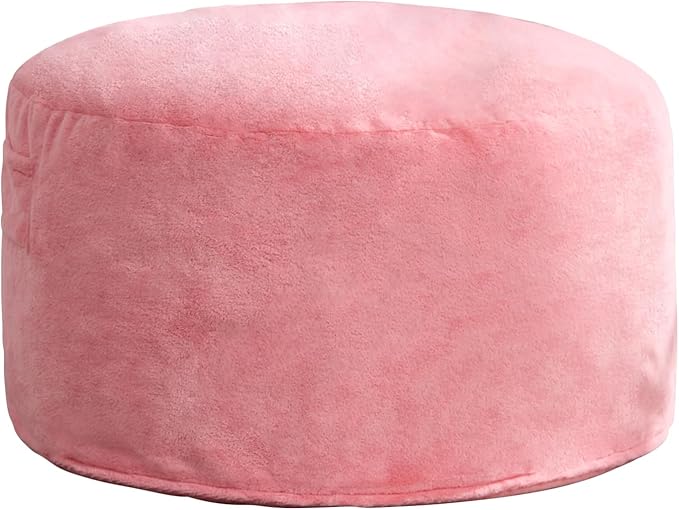 Hobestluk 5ft Bean Bag Chairs for Adults Large Beanbag Chair with Plush Faux Fur Cover Big Bean Bag Chair for Living Room Bedroom Dorm Office - Pink (50” x 50” x 24”)