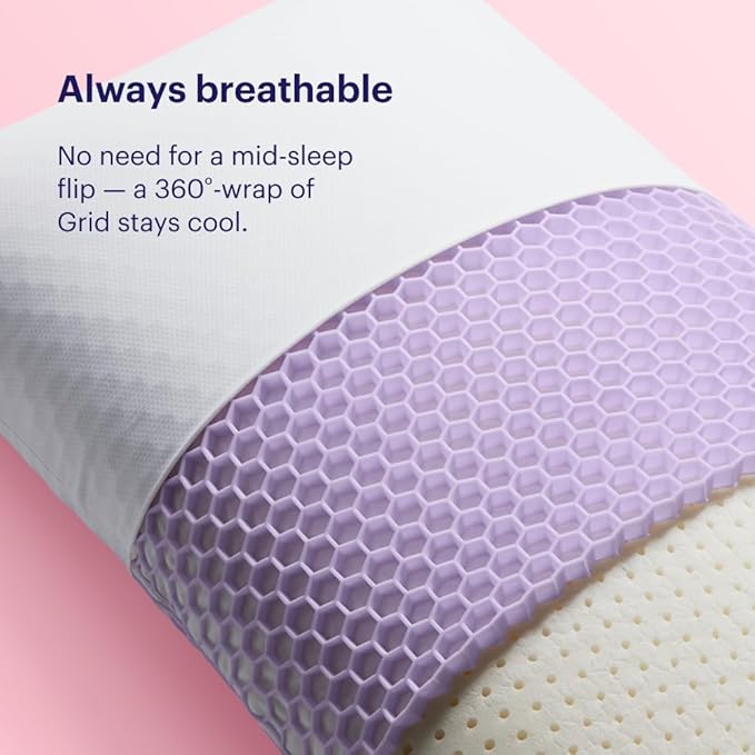 Purple Harmony Pillow - Standard Tall, Greatest Pillow Ever Invented, 360º Hex Grid & Talalay Latex Core - No Pressure Support, Stays Cool, Luxurious Comfort
