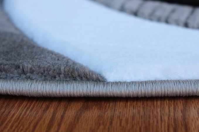 Masada Rugs, Sophia Collection Hand Carved Area Rug Modern Contemporary Grey White Black (8 Feet X 8 Feet) Round