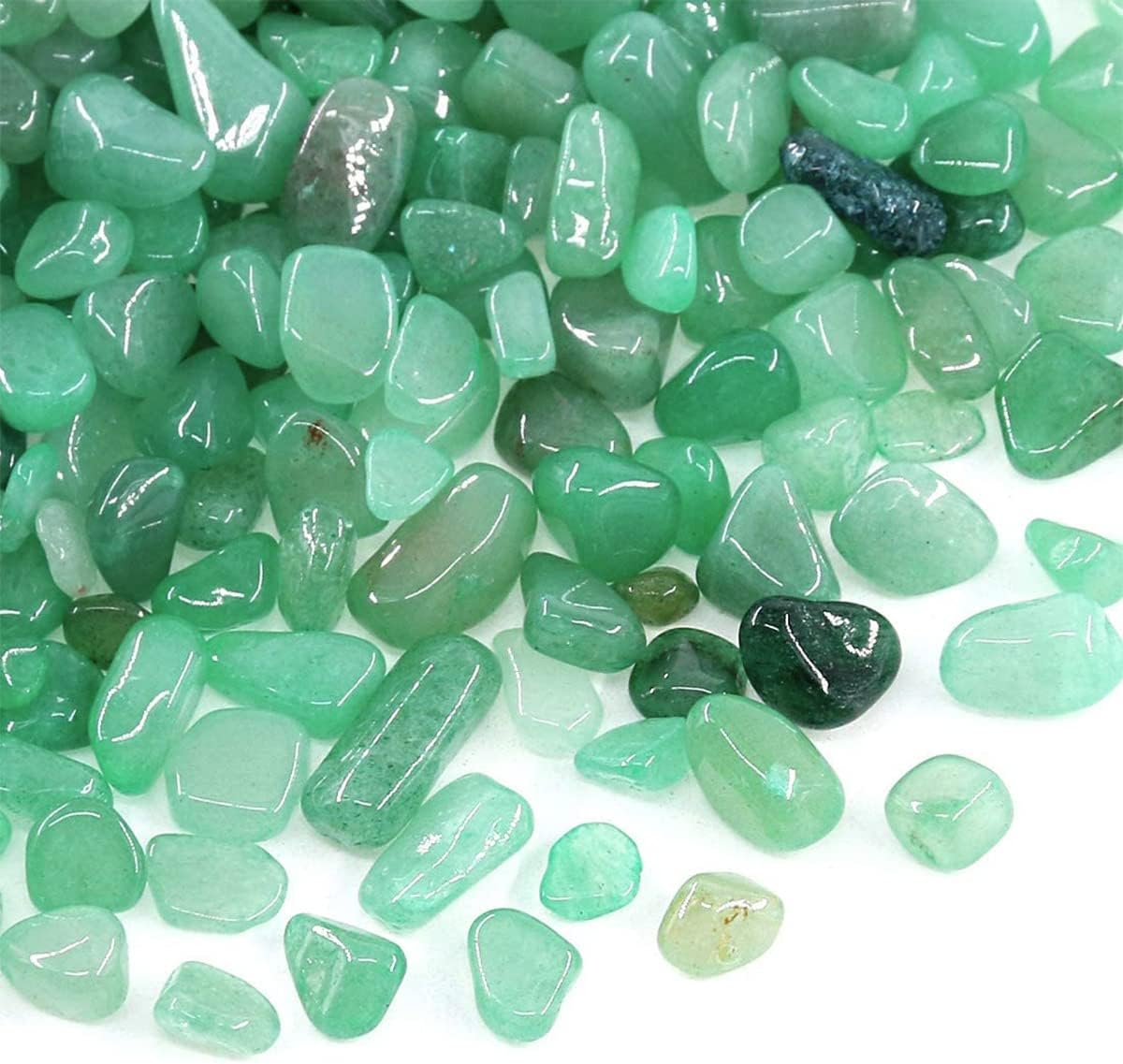 WAYBER Decorative Rock Stones, 1 Lb/460g Irregular Green Crystal Pebbles Quartz Gravel for Aquarium Turtle Tank Decoration/Succulent Plant Landscape/Flowerpot Vase Ornament