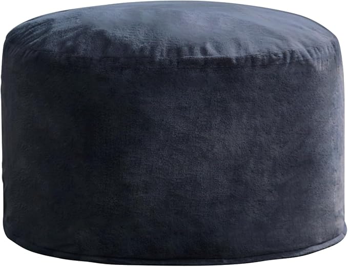 Hobestluk 3ft Bean Bag Chairs for Adults Large Beanbag Chair with Plush Faux Fur Cover Big Bean Bag Chair for Living Room Bedroom Dorm Office - Dark Grey (36” x 36” x 22”)