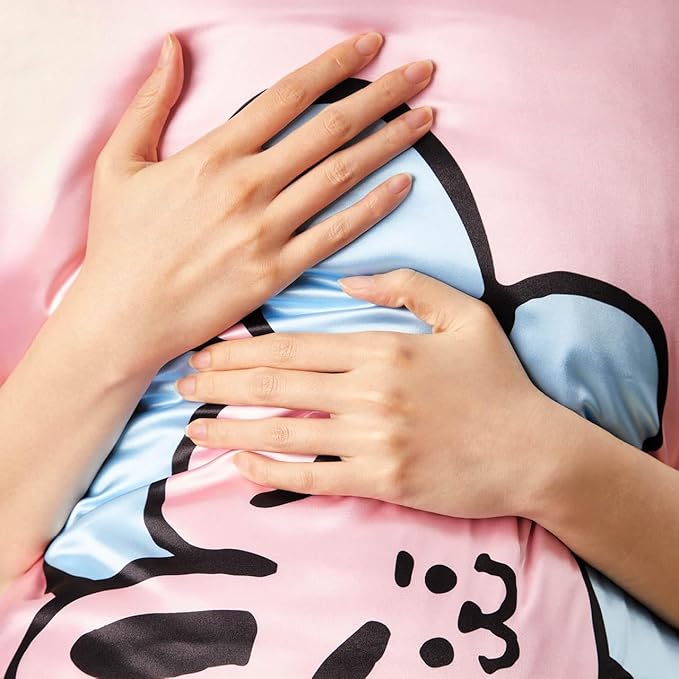 Kitsch x BT21 (Cooky) Satin Pillowcase with Zipper for Hair & Skin - Softer Than Silk Pillow Cases, Smooth Cooling Pillow Cover, Wrinkle-Free, Machine Washable, Queen/Standard (19x26)