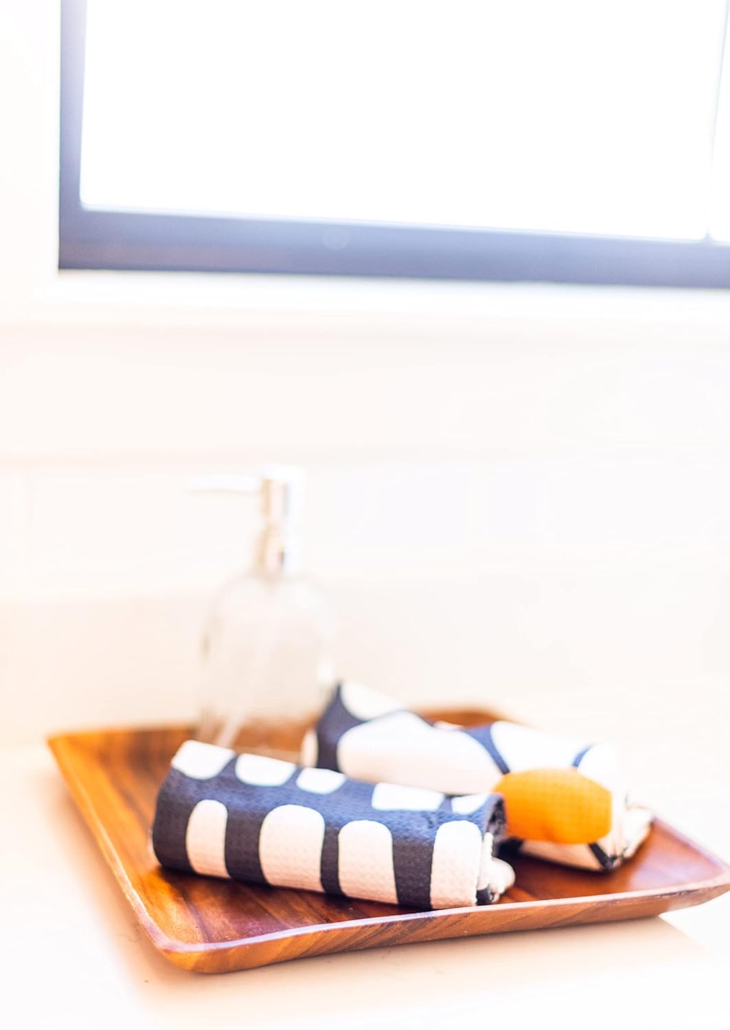 2 Pack Double Sided Kitchen Towels || Dish Towels ||Quick Dry || Designer Prints || Highly Absorbent || Hanging Hook (Gray)