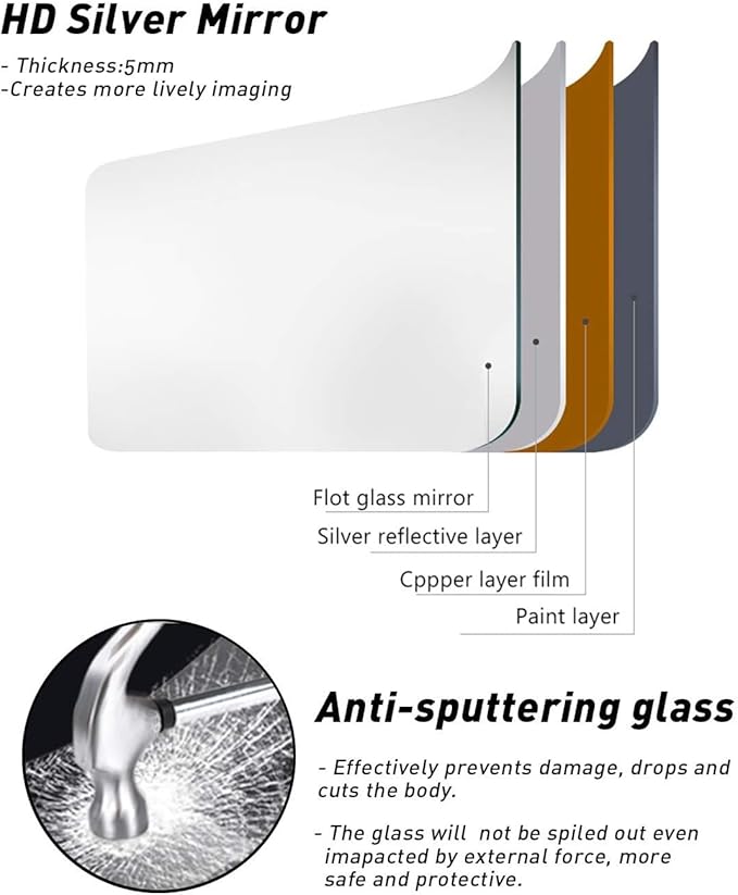 TinyTimes 64''x21'' Arched Full Length Mirror with Stand, Full Body Mirror, Mirrors Full Length Floor Freestanding, Wall Mounted Mirrors for Bedroom Living Room Cloakroom, White