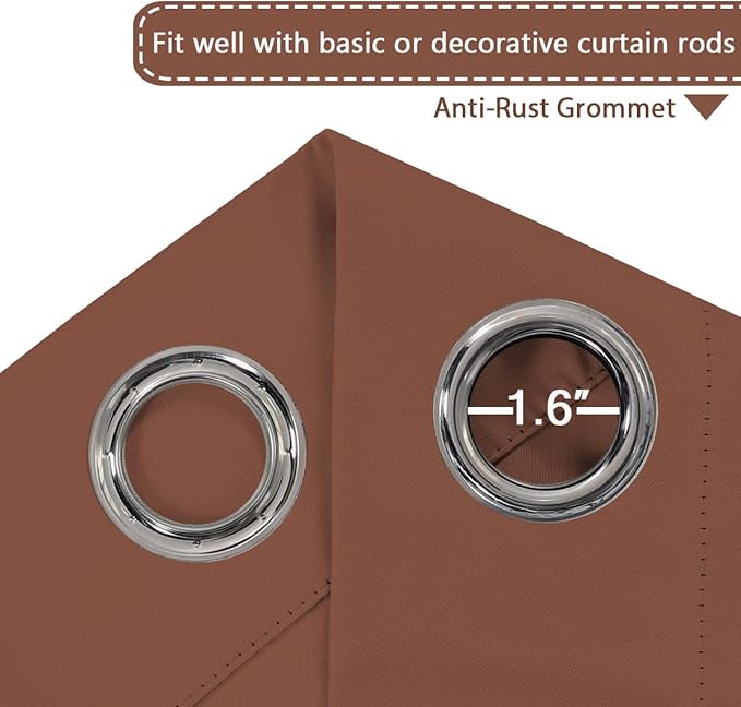 H.VERSAILTEX Blackout Patio Curtains 100 x 108 Inches for Sliding Door Extral Wide Blackout Curtain Panels Thermal Insulated Room Divider - Grommet Top, 9' Tall by 8.5' Wide - Washed Spice