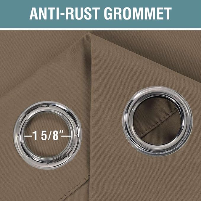 H.VERSAILTEX Blackout Patio Curtains 100 x 108 Inches for Sliding Door Extral Wide Blackout Curtain Panels Thermal Insulated Room Divider - Grommet Top, 9' Tall by 8.5' Wide - Macchiato