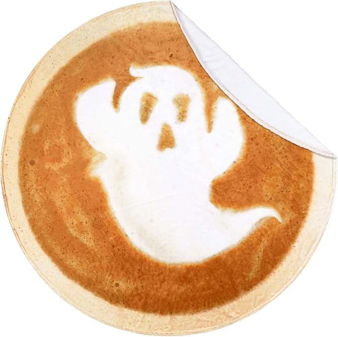 Vessia Giant Ghost Coffee Throw Blanket, Realistic Funny Food Blanket for Adults and Kids, 300GSM Giant Soft Cookies Throw for Couch, Sofa, Bed, Fun Cozy Round Home Decor for All Seasons, 60 inches