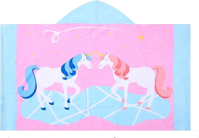 Kids Bath Towels, Kids Towel Girls Boys Hooded Beach,Bathroom,Pool Swim Towels 30 × 50 INCH Large Size Ultra Absorbent Cute Cartoon Animal Full Vitality 100% Cotton Wearable Wrap for Child