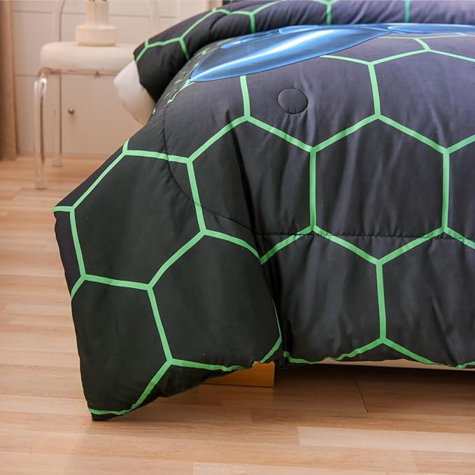 NTBED Game Console Comforter Set for Boys Girls Kids 3D Gaming Geometric Lightweight Microfiber Bedding Sets (Multi, Queen)