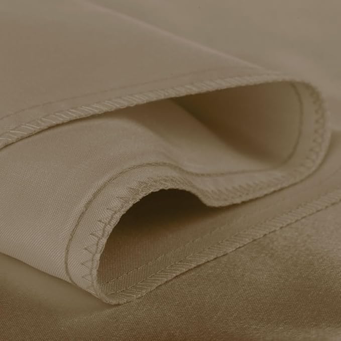 Satin Pillowcase with Zipper, for Hair and Skin Care, Feels Soft and Cool Like a Silk Pillowcase, Beige Satin Pillow Cases 2 Pack, Slik Pillow Cover, Queen Size, Set of 2