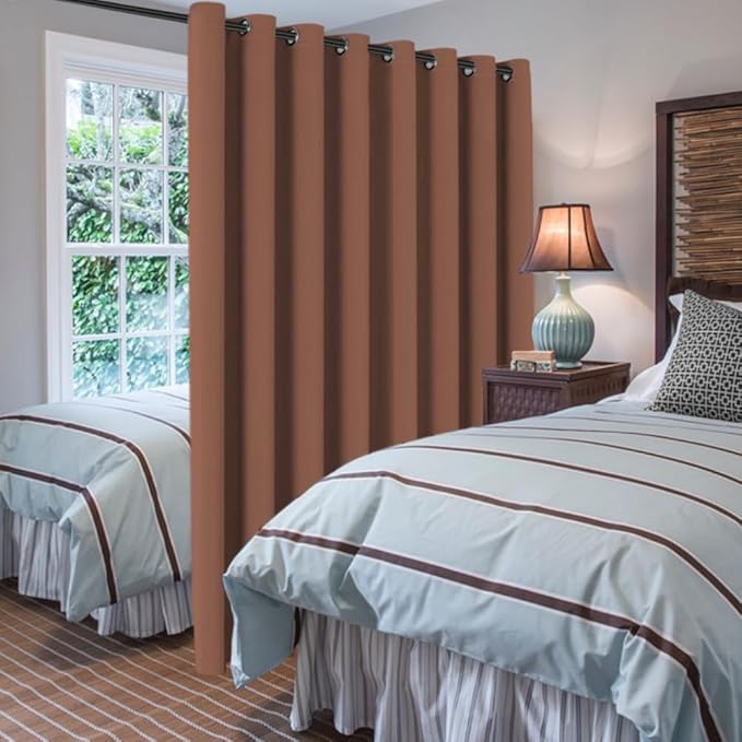 H.VERSAILTEX Blackout Patio Curtains 100 x 108 Inches for Sliding Door Extral Wide Blackout Curtain Panels Thermal Insulated Room Divider - Grommet Top, 9' Tall by 8.5' Wide - Washed Spice