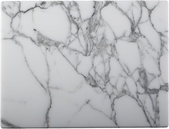 Natural Marble Board for Kitchen - 10" x 8" Stone Slab, Marble Cheese Pastry Board for Counter, Bathroom Trays, Serving Tray Jewelry Candle Plate (Arabescato)