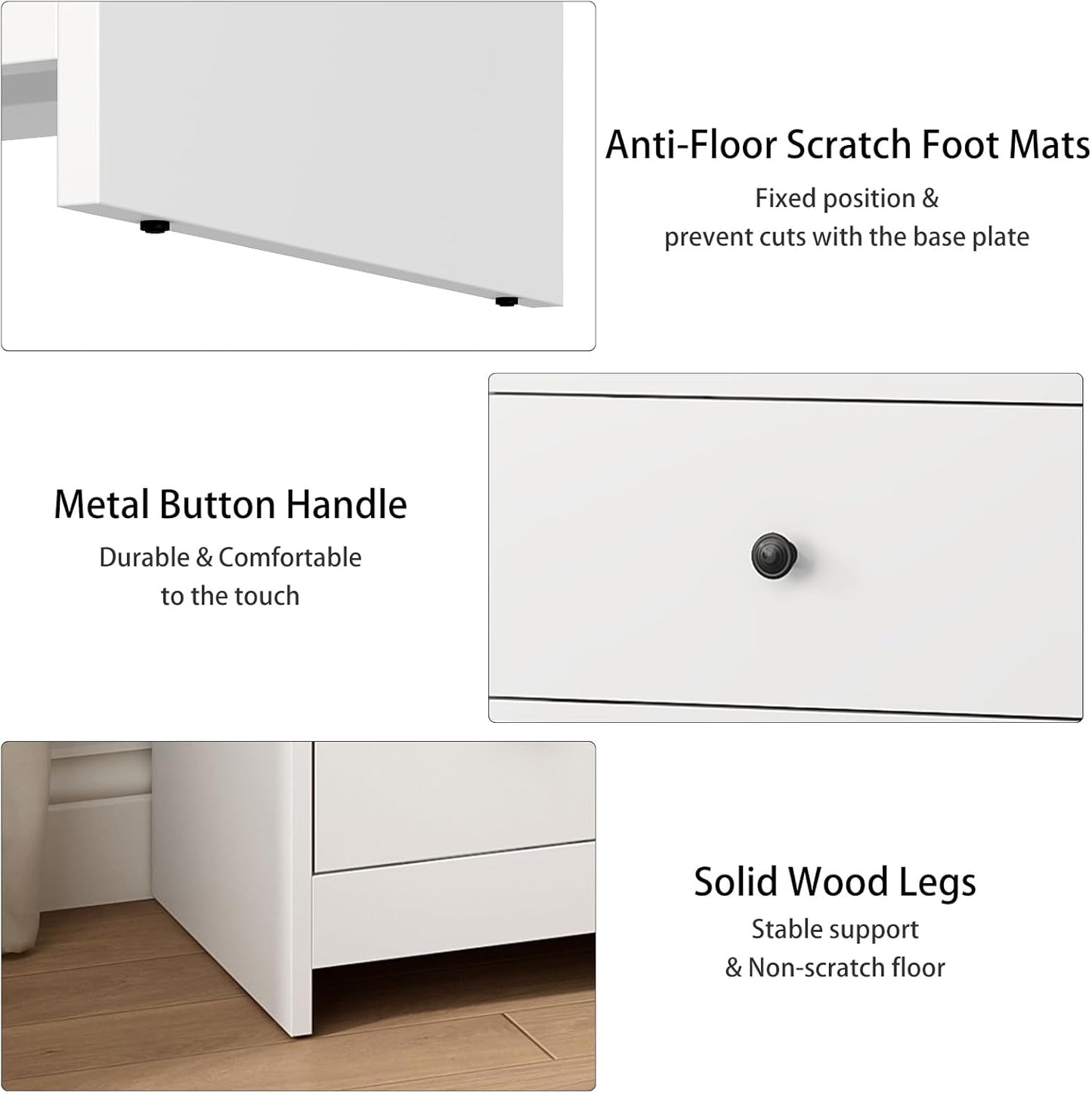 JOZZBY 7 Drawer Dresser for Bedroom, 55 Inch White Wooden Large Dresser with Golden Handles, Modern Chests of Deep Drawers Organizer for Home Office, Hallway