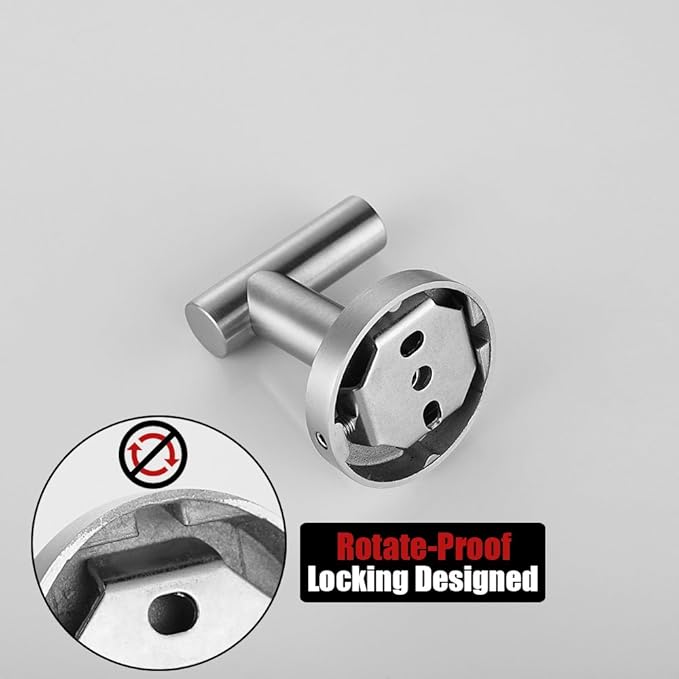 JQK Bathroom Towel Hook, Coat Robe Clothes Bath Wall Hooks for Kitchen Garage SUS 304 Stainless Steel Thick 0.8mm, 4 Pack Brushed Finish, TH100-BN-P4