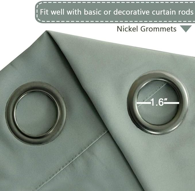 H.VERSAILTEX Blackout Patio Curtains 100 x 84 Inches for Sliding Door Extral Wide Blackout Curtain Panels Thermal Insulated Room Divider - Grommet Top, 7' Tall by 8.5' Wide - Light Sage