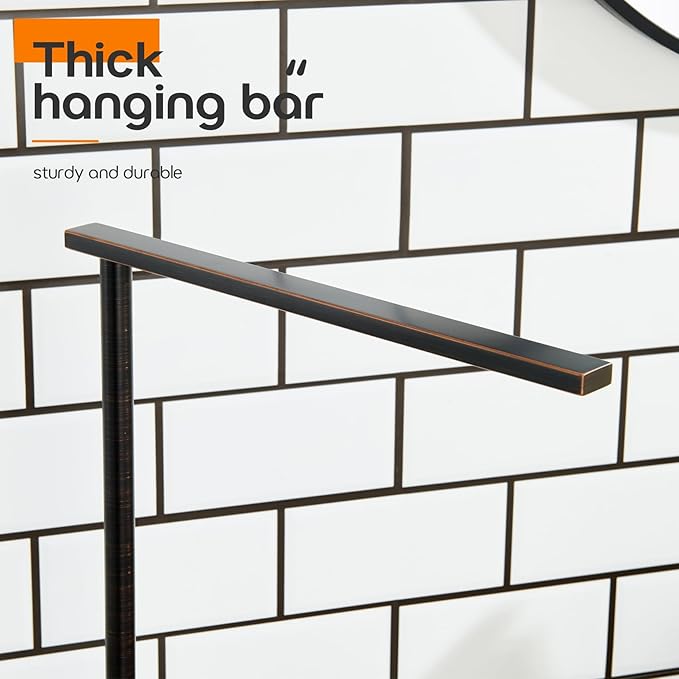 Hand Towel Holder for Bathroom Vanity Countertop 1-Tier Towel Rack Free Standing with Heavy Marble Base, Oil Rubbed Bronze Stainless Steel AN7002ORB