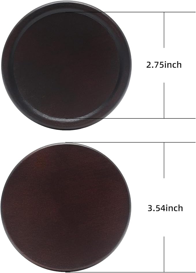 Mu&Ti Walnut Black Wood Coaster, Natural Wooden 6-Piece Coaster, with Stand, for Organic Dinner Decoration Core on Home Desk