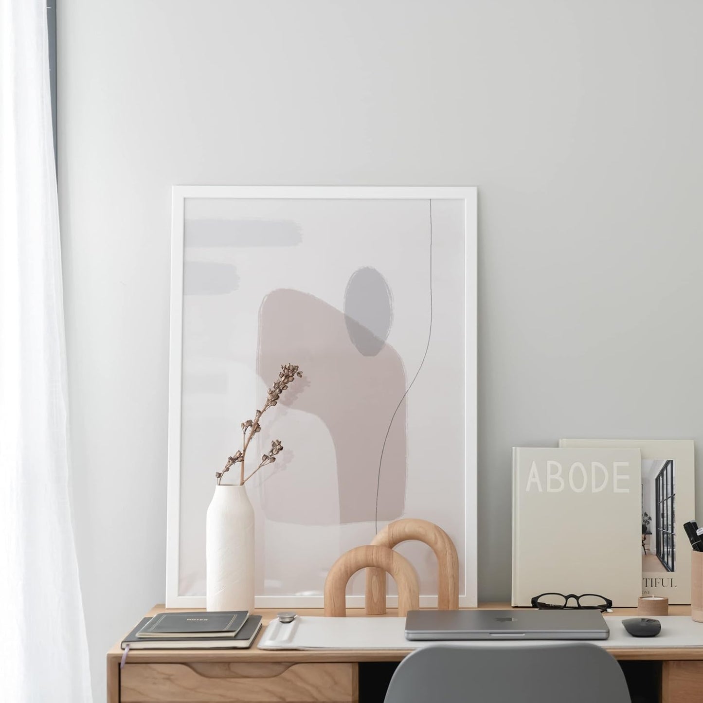 Wood Arch Decorative Objects - Modern Bookshelf Decor, Coffee Table Sculpture, Floating Shelf Decor Accents, Japandi Home Decorations for Side, Console and Entryway Table