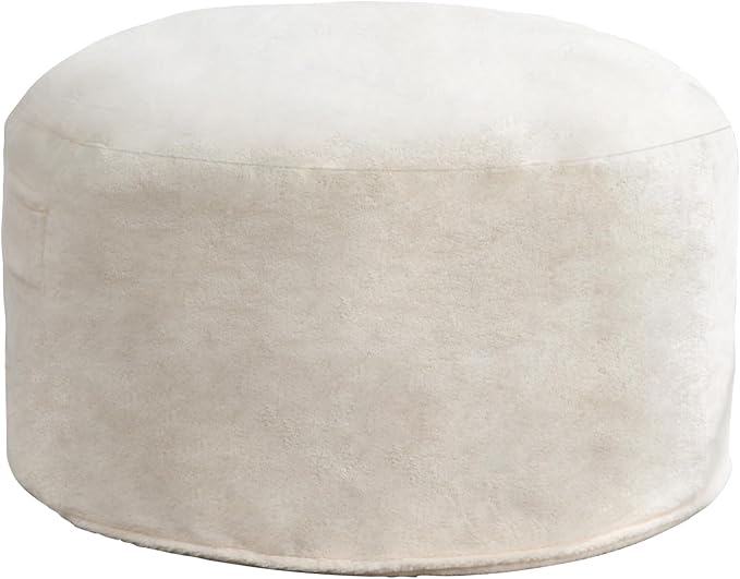 Hobestluk 4FT Bean Bag Chairs for Adults Large Beanbag Chair with Plush Faux Fur Cover Big Bean Bag Chair for Living Room Bedroom Dorm Office - White (44” x 44” x 24”)