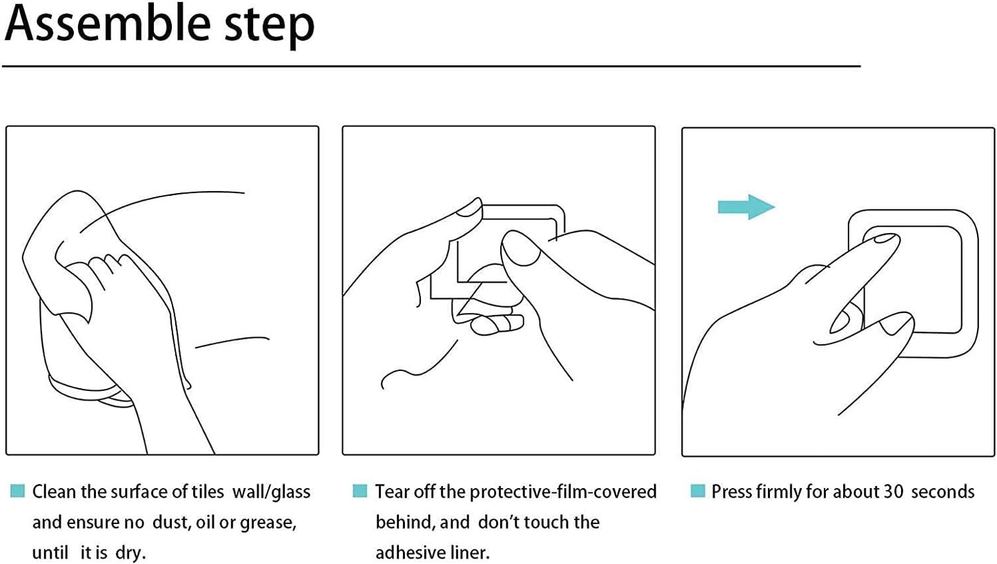 DELITON Adhesive Towel Hooks on Wall: Robe Hooks for Hanging Clothes Hats Stick on Bathroom/Kitchen SUS 304 Stainless Steel Silver