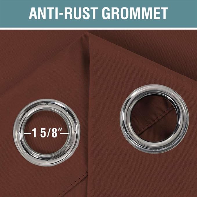 H.VERSAILTEX Blackout Patio Curtains 100 x 108 Inches for Sliding Door Extral Wide Blackout Curtain Panels Thermal Insulated Room Divider - Grommet Top, 9' Tall by 8.5' Wide - Rust