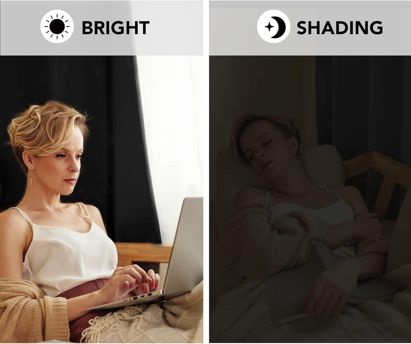 Deconovo Blackout Curtains for Bedroom – Set of 2 42W x 45L Inch Thermal Insulated & Noise Reducing Panels–Home Window Room Darkening Sustainable Grommet Drapes for Living Room and Nursery, Black