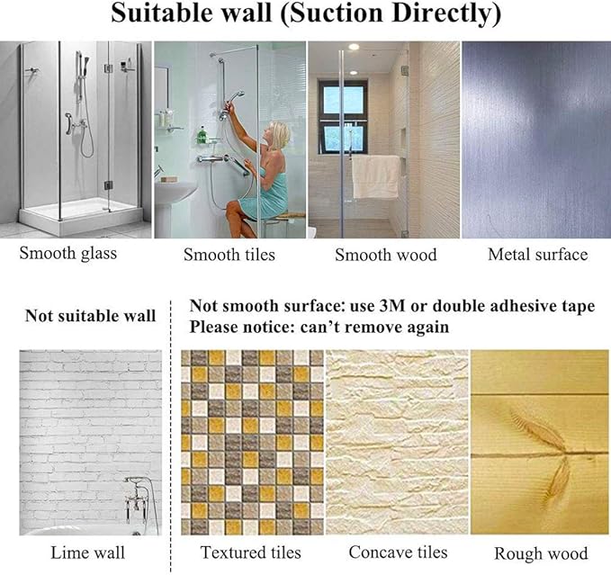 JiePai Suction Cup Towel Bar 16 Inch,Removable Vacuum Suction Towel Holder Suction Towel Rack Brushed Nickel