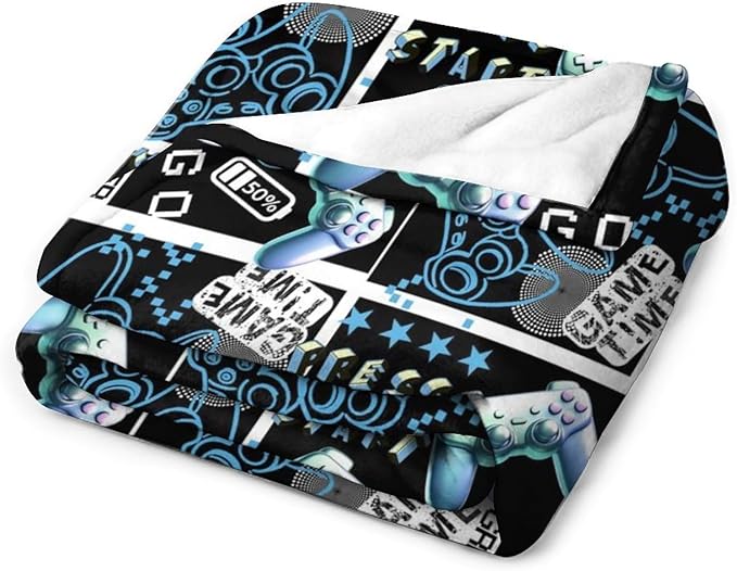 Throw Blanket for Teens Boys Girls and Adults Soft Warm Cozy Funny Midweight Food Flannel Blankets for Couch Sofa Bed Camping Travel Home Decor 50" X 60" (Games, Custom)